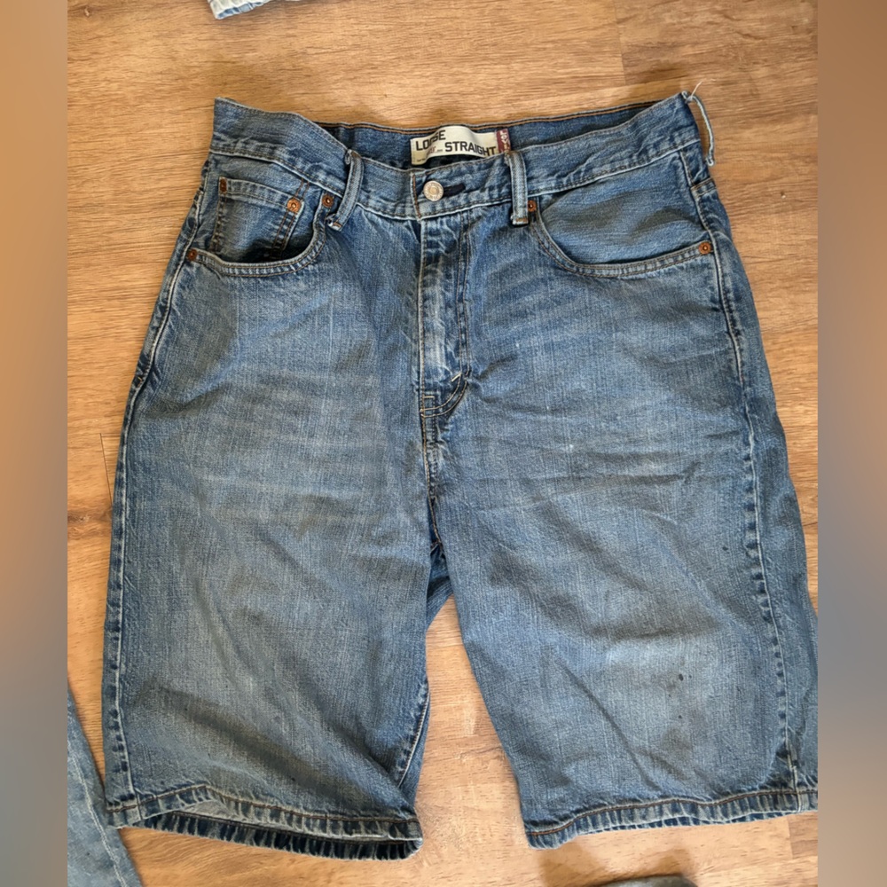 Loose straight denim jorts
